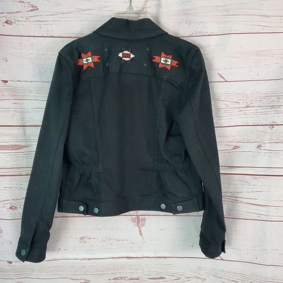 Ralph Lauren Western Beaded Denim Jacket Lauren Jeans Co Tribal Aztec Medium - Picture 7 of 9
